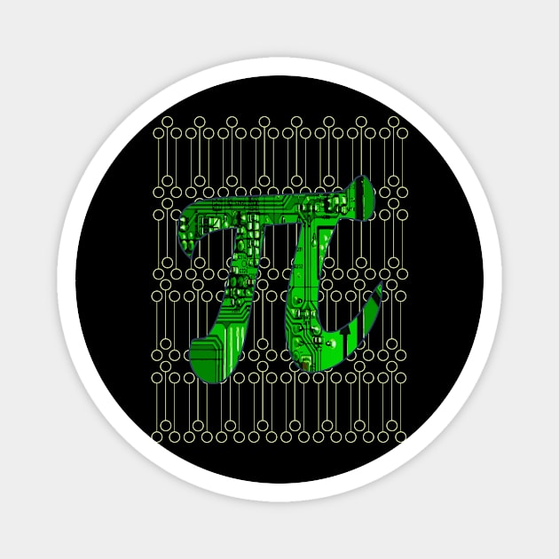 Pi Day Circuit Board T-shirt Gift Magnet by MalarkeyPie